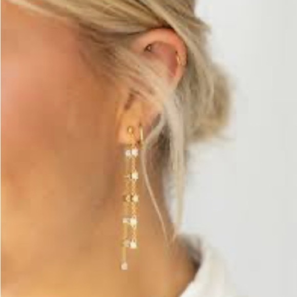 pressed floral Jewelry - Pressed Floral Double Strand Diamond Earrings New